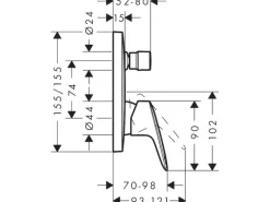 Hansgrohe Einhebel-Wannenarmatur Logis Unterputz Chrom