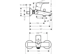 Hansgrohe Einhebel-Wannenarmatur Focus Aufputz Chrom