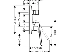Hansgrohe Einhebel-Wannenarmatur Logis E Unterputz Chrom