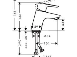 Hansgrohe Einhebel-Waschbeckenarmatur Ecos M CoolStart Chrom