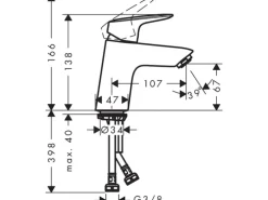Hansgrohe Einhebel-Waschbeckenarmatur Logis 70 mm mit Push-Open Ablaufgarnitur