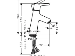 Hansgrohe Einhebel-Waschbeckenarmatur Talis S 80mm mit Zugstangen-Ablaufgarnitur