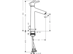 Hansgrohe Einhebel-Waschbeckenarmatur Talis S 190mm mit Zugstangen-Ablaufgarnit.