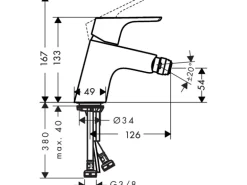 Hansgrohe Focus Einhebel-Bidetmischer mit Push-Open Ablaufgarnitur Chrom