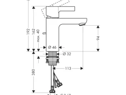 Hansgrohe Metris S Einhebel-Waschtischmischer 100 Zugstangen-Ablaufgarnitur Chr.