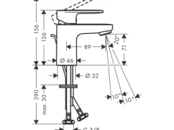 Hansgrohe Waschtischarmatur Vernis Blend 70 Einhebelmischer CoolStart Chrom