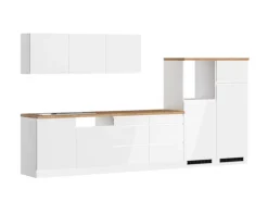 Held Küchen Küchenzeile Gera 360 cm Weiß/Wotan ohne E-Geräte