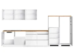 Held Küchen Küchenzeile Gera 360 cm Weiß/Wotan ohne E-Geräte