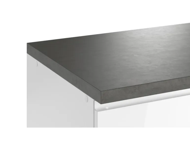 Held Küchen Küchenzeile Gera 300 cm Weiß/Beton mit E-Geräten /autark