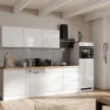Held Küchen Küchenzeile Gera 300 cm Weiß/Wotan mit E-Geräten Induktion
