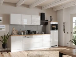 Held Küchen Küchenzeile Gera 300 cm Weiß/Wotan ohne E-Geräte