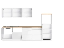 Held Küchen Küchenzeile Gera 300 cm Weiß/Wotan ohne E-Geräte