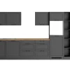 Held Küchen Küchenzeile Kempten 360 cm Grau/Graphit ohne E-Geräte