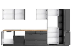 Held Küchen Küchenzeile Kempten 360 cm Grau/Graphit ohne E-Geräte