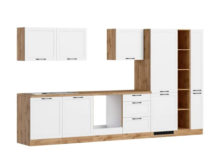 Held Küchen Küchenzeile Kempten 360 cm ohne E-Geräte Wotan/Weiß