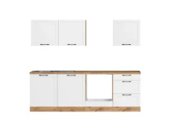 Held Küchen Küchenzeile Kempten 240 cm ohne E-Geräte Wotan/Weiß