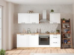 Held Küchen Küchenzeile Kempten 240 cm ohne E-Geräte Wotan/Weiß