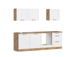 Held Küchen Küchenzeile Kempten 240 cm ohne E-Geräte Wotan/Weiß