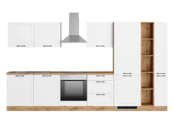 Held Küchen Küchenzeile Kempten 360 cm mit E-Geräten Wotan/Weiß