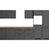 Held Küchen Küchenzeile Kempten 360 cm Grau/Graphit ohne E-Geräte /autark