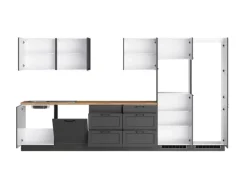 Held Küchen Küchenzeile Kempten 360 cm Grau/Graphit ohne E-Geräte /autark