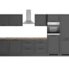 Held Küchen Küchenzeile Kempten 360 cm Grau/Graphit mit E-Geräten /autark