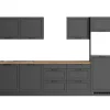 Held Küchen Küchenzeile Kempten 300 cm Grau/Graphit ohne E-Geräte