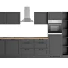 Held Küchen Küchenzeile Kempten 360 cm Grau/Graphit mit E-Geräten Induktion