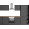 Held Küchen Küchenzeile Kempten 360 cm mit E-Geräten Graphit/Grau