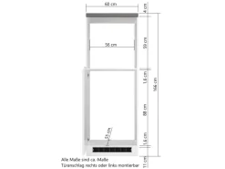 Held Küchen Kühl-Umbauschrank Gera 60 cm Weiß/Beton