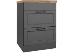 Held Küchen Kochfeldschrank Kempten 60 cm Grau/Graphit