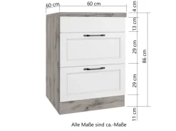 Held Küchen Kochfeldschrank Kempten 60 cm Grau/Graphit