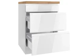 Held Küchen Kochfeldumschrank Gera 60 cm Weiß/Wotan