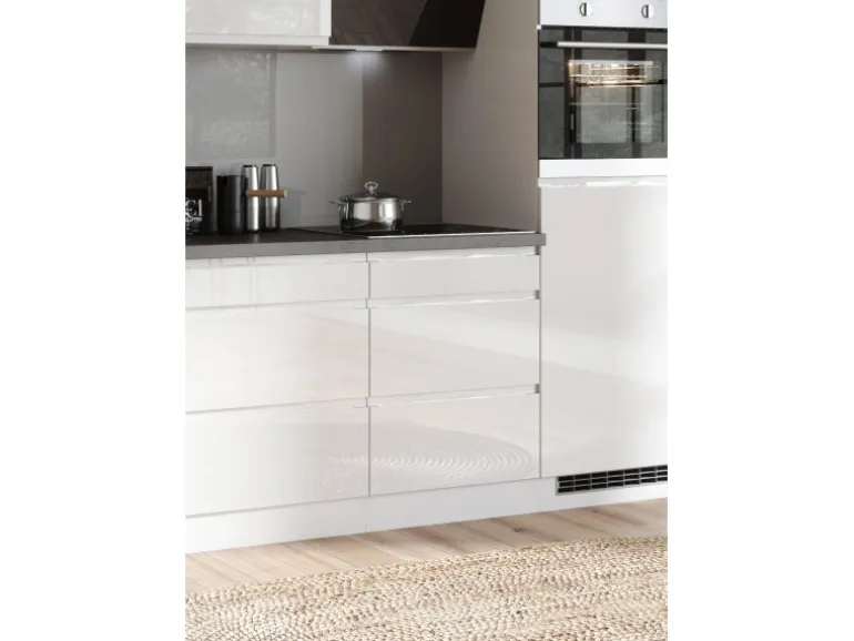 Held Küchen Kochfeldumschrank Gera 60 cm Weiß/Beton