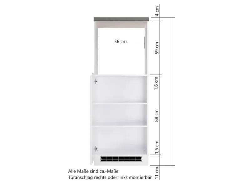 Held Küchen Ofen-Umbauschrank Gera 60 cm Weiß/Wotan