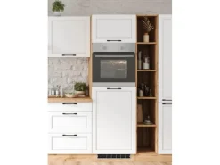 Held Küchen Ofen-Umbauschrank Kempten 60 cm Weiß/Wotan