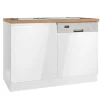 Held Küchen Spülenschrank Gera 120 cm Weiß/Wotan