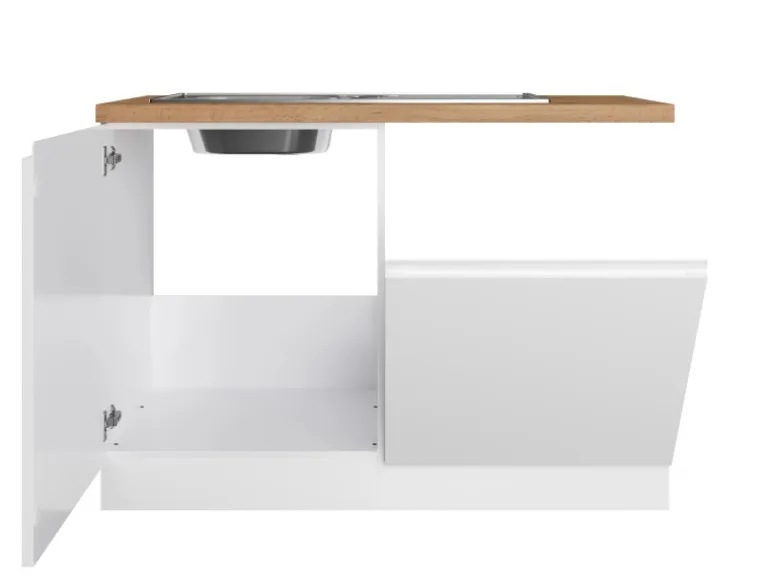 Held Küchen Spülenschrank Gera 120 cm Weiß/Wotan