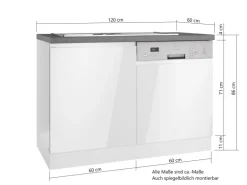 Held Küchen Spülenschrank Gera 120 cm Weiß/Wotan