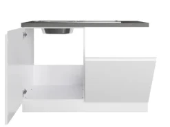 Held Küchen Spülenschrank Gera 120 cm Weiß/Beton