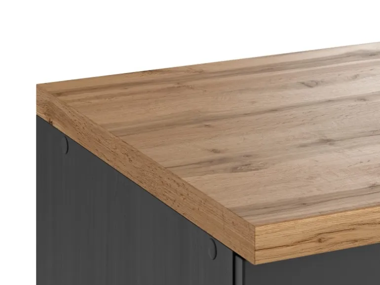 Held Küchen Spülenschrank Kempten 120 cm Grau/Graphit 2 Türen