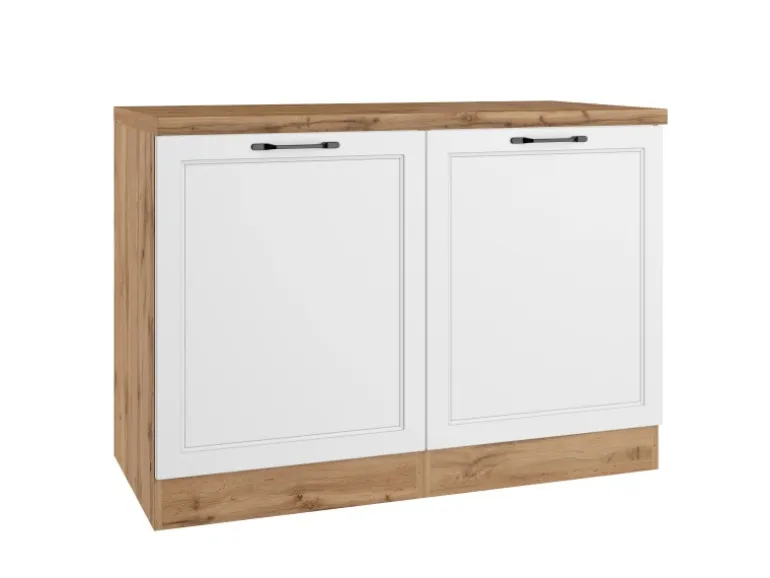 Held Küchen Spülenschrank Kempten 120 cm Weiß/Wotan 2 Türen