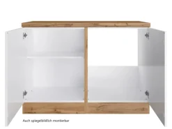 Held Küchen Spülenschrank Kempten 120 cm Weiß/Wotan 2 Türen
