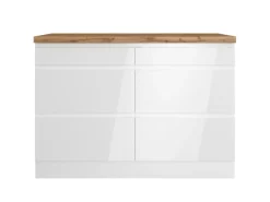 Held Küchen Unterschrank Gera 120 cm Weiß/Wotan