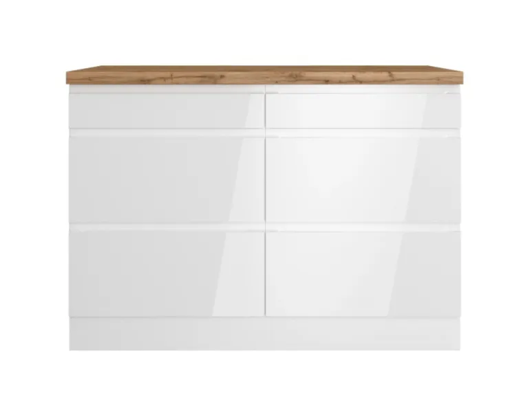 Held Küchen Unterschrank Gera 120 cm Weiß/Wotan