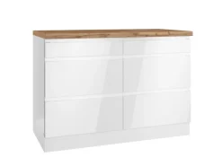 Held Küchen Unterschrank Gera 120 cm Weiß/Wotan