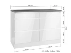 Held Küchen Unterschrank Gera 120 cm Weiß/Wotan