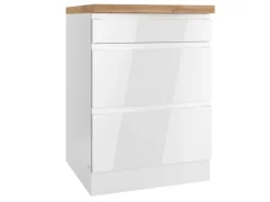 Held Küchen Unterschrank Gera 60 cm Weiß/Wotan