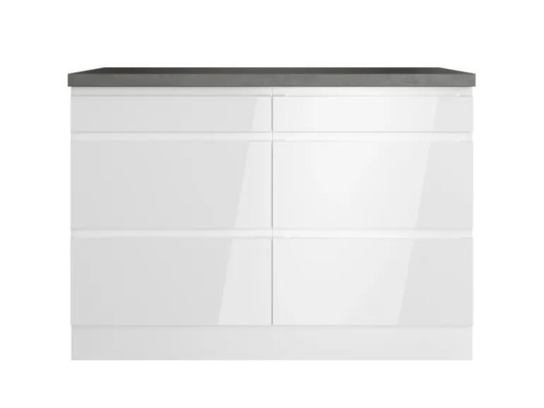 Held Küchen Unterschrank Gera 120 cm Weiß/Beton