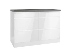 Held Küchen Unterschrank Gera 120 cm Weiß/Beton